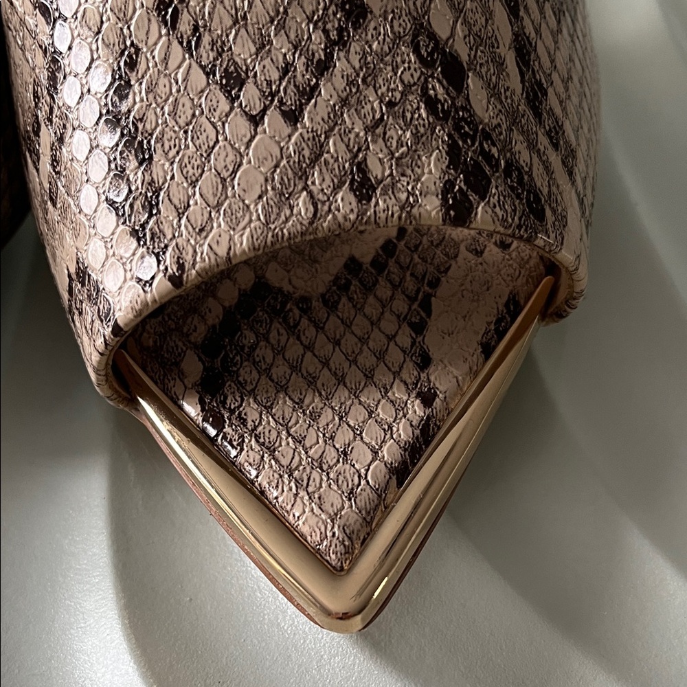 ALDO Brown Snake-Print Pointed Slide Mules - Picture 5 of 6